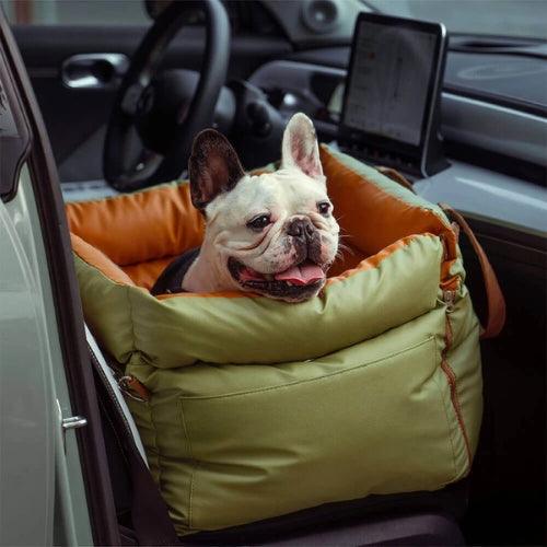 Siège Auto Pour Chien - Coussin Nacelle Pliable Pour Console Centrale Ou Banquette - Jusqu'à 6kg (42x25x23cm)