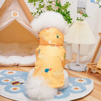 Manteau pour petit chien jaune avec capuche