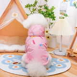 Manteau pour petit chien rose promenade chic