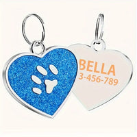 Médaille chien gravée-bleu