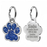 Médaille chien gravée bleu