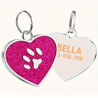 Médaille chien gravée-rose