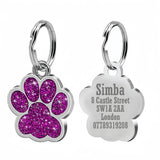 Médaille chien gravée violet