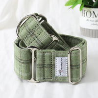 collier chien martingale carreaux verts