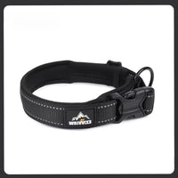 collier chien réfléchissant noir avec bandes haute visibilité