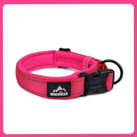 collier chien réfléchissant rose fluo rembourré confortable