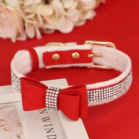collier pour chien en strass rouge