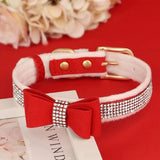 collier pour chien en strass rouge