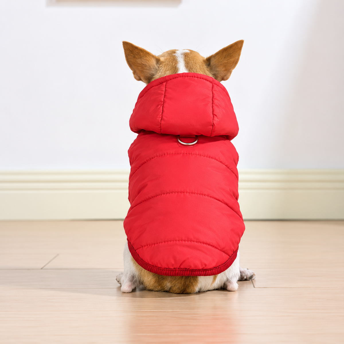 doudoune pour chien rouge dos