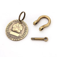 medaille gravée pour chien bronze antique