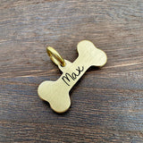 medaille gravée pour chien dorée