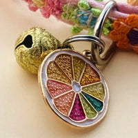 pendentif orange colore sur collier pour chiot